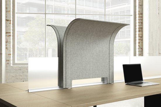 Flux acoustic PET edge-mount privacy hood and acrylic privacy screen