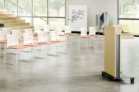 Hoopz Chairs with Native Lectern and Lok Mobile Markerboard
