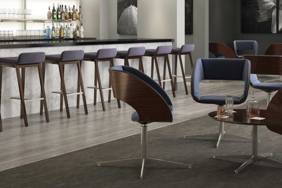 Bourne stools and Luci lounge with Luci occasional tables
