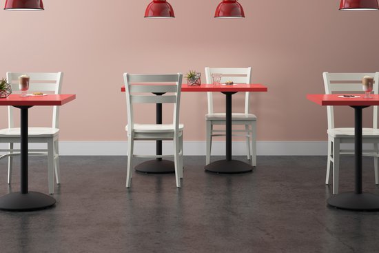 Melrose chairs with Menu tables